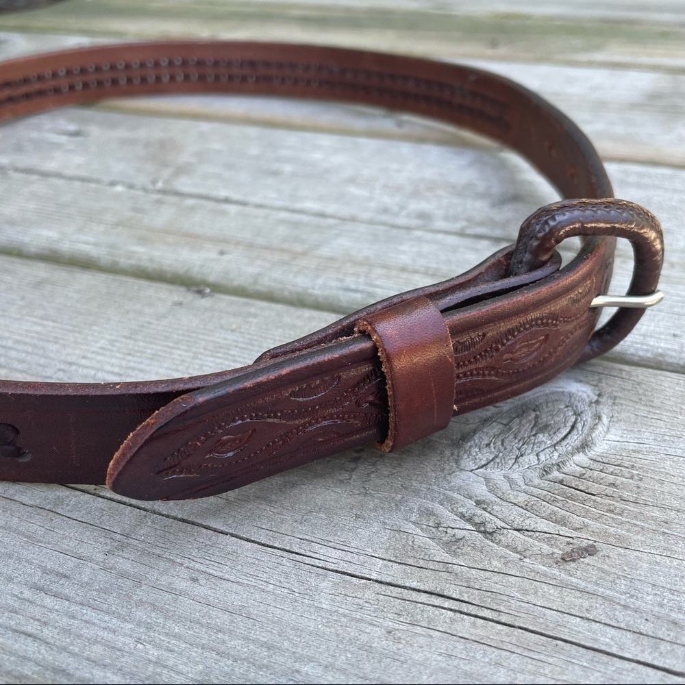 Vintage RM Hecho En Mexico Leather Belt 32” - Picture 4 of 13